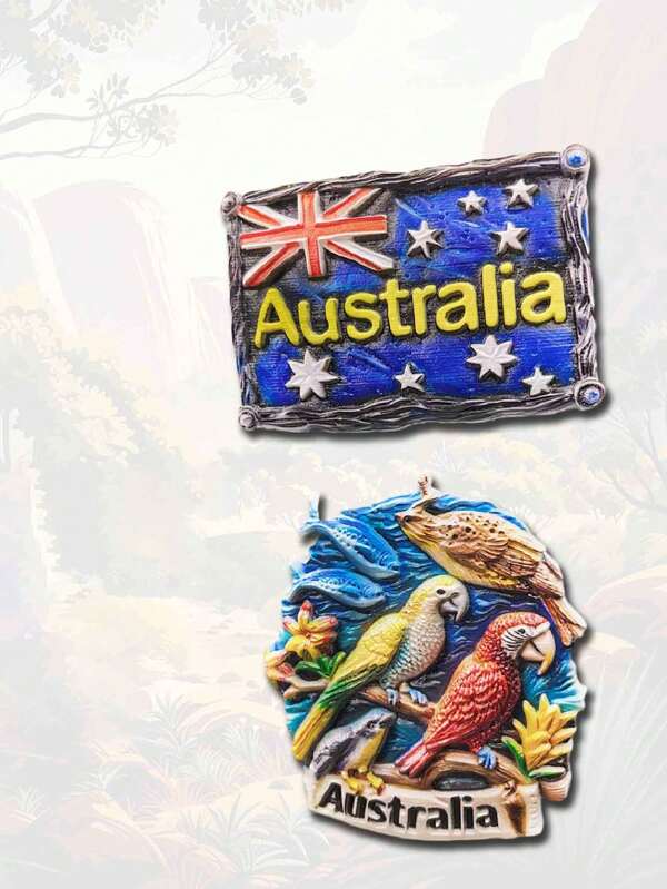 1 pieza Imán de nevera de Australia, imán decorativo de nevera con estilo vintage 3D, regalo de estilo estético INS