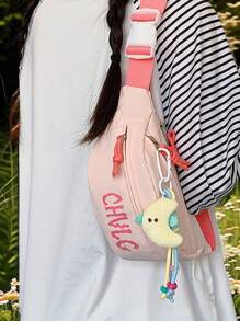 1 pezzo Borsa sportiva casual da spalla in stile giapponese, borsa a tracolla per studenti, borsa a tracolla, borsa da visite e shopping