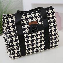 New Arrival, Thick Nylon Printed Tote Bag, Portable Lunch Box Bag, Lunch Bag With Zip Closure, Insulated Lining And Inner Pockets, Suitable For Picnic, Work Lunch, Daily Storage Toiletry Bag Travel Wash Bag Toiletry Travel Bag Makeup Storage Beach Beach Bag Vacation Holiday Essentials School Supplies Travel Essentials Ladies For College Dorm Bathroom Woman For Women Bag For School School Accessories School Stuff