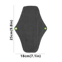 Absorvente menstrual noturno de pano reutilizável e lavável com mini bolsa impermeável (preto)