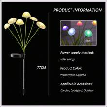 Solar Energy, LED, Jellyfish Lamp, Outdoor, Garden, Atmosphere Decoration, Atmosphere Lamp, Mushroom Lamp, Lawn Lamp
