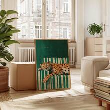 1pc Nghệ thuật treo tường Sleepy Leopard Paicure Cheetah Prints Emerald Green Modern Posters Trang trí tối đa cho phòng ngủ, phòng khách hoặc phòng làm việc Trang trí phòng Unframed - Nhiều màu - Xem 3