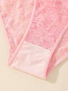 3 Stücke unifarbene sexy minimalistisch-romantische französische süß-elegante verführerische durchsichtige Schleife gestrickte Stoff Damen Unterwäsche für Frühling/Sommer/Herbst/Winter