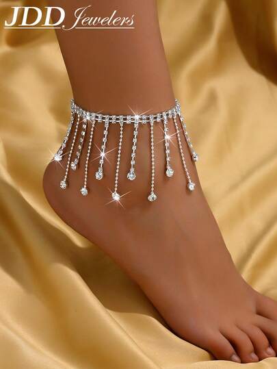 1 st. dubbelskiktad droppformad fotlänk för kvinnor