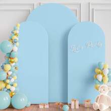 Bogenförmiger Hintergrund, 1,5 m, 1,8 m, 2 m, 2,2 m hellblaue Hochzeitsbogen Abdeckung mit 2 Seiten Spandex Passform Stoff Bogen, geeignet für Geburtstags-Party Hochzeitsbogen Ständer Dekoration (Regal nicht enthalten, nur Stoffhintergrund)