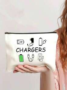 Plugs & Cables & Chargers Electronic Accessories Storage Bag | Travel Essential | Suitable For Cables, USB Sticks, Adapters | Gift For Friends - View 2