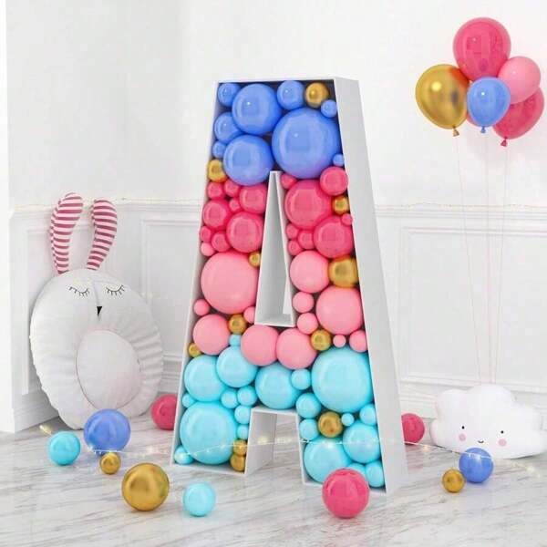 1PC Marquee Letters Mosaic Large Letters Balloon Frame For Birthday Party Wedding Backdrop Decoration Anniversary Decor Pre-Cut Big Foam Board(No Balloons Or Hot Melt Guns)