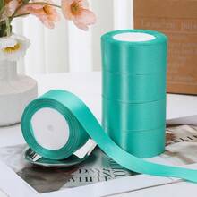 5 卷 4 厘米手工玫瑰缎带，婚礼长椅蝴蝶结装饰，花卉礼品包装饰边，新娘派对装饰，返校情人节