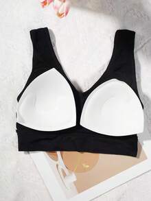 Große Größen 1 Stück BH für Damen mit abnehmbaren Pads, bügellos, sexy, formend und bequem - Schwarz - Übersicht 9