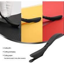 Pack de 2 coupe-papier cadeaux avec 5 lames de rechange, couteau de sûreté, couteau pour couper le papier, le papier aluminium et l'emballage, en noir