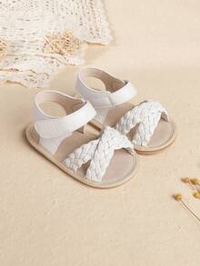 0-1 Year Old Infant First Walking Shoes, 3-6-9-12 Months Newborn Sandals, Summer - White - View 2