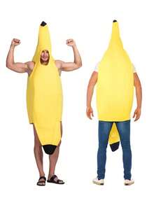 1 件男士香蕉连体裤、成人水果表演服装、水上派对创意服装、时装秀趣味香蕉装、酒吧表演服装、节日舞台服装。 - 彩色 - 查看 3