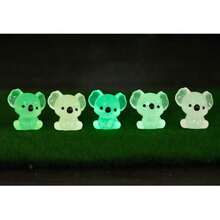 6pcs Cute Glow-In-The-Dark Koala Figurines, Made Of Pink & Green Resin - Perfect For Home Decor, Weddings, Easter, Valentine's Day, And Spring/Summer Outdoor Statues