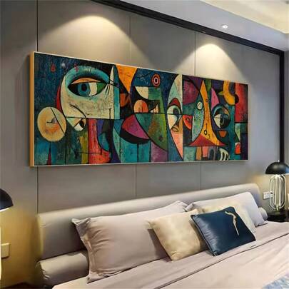 1 peça de arte de parede abstrata sem moldura inspirada em Pablo Picasso, decoração com tema de moda sem moldura, estilo figurativo clássico para sala de estar, quarto, escritório, bar, café, decoração moderna para casa
