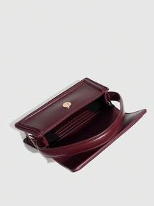 新款简约百搭小方形斜挎包，PU材质翻盖磁扣防盗，可爱迷你单肩包，紫红色 - 中紫紅色 - 查看 7