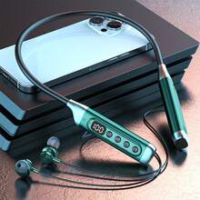 1pc Magnetic Design Button Control Soft Silicone Flexible Neckband HiFi Stereo Wireless Earphones, Fashion Wireless Music Headphones With 60 Hours Playtime