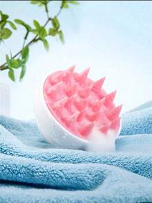 2件套，1个带齿干洗瓶/洗发水瓶/染发烫发挤压瓶/称重瓶/烫发瓶/美发用品，以及1个洗发梳/头皮按摩器，二合一干湿两用头皮按摩器/洗发刷/头皮护理刷，男女皆宜。 - 白粉紅色 - 查看 10