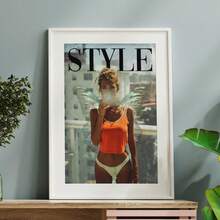 1PC Vintage Magazine Poster, Vintage Wall Art, Fashion Poster, Magazine Vintage Poster, 70s Vintage, Apartment Poster, Summer Poster, Suitable For Bedroom, Living Room, Room Decoration Hanging Picture, Frameless ,Wall Art With Frame - Multicolor - View 1