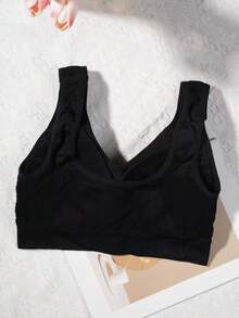 Große Größen 1 Stück BH für Damen mit abnehmbaren Pads, bügellos, sexy, formend und bequem - Schwarz - Übersicht 3