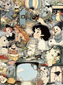 50 miếng dán truyện tranh nhiều màu sắc cổ điển hình thú cưng miếng dán trong suốt máy tính xách tay sổ lưu niệm máy tính để bàn trang trí phòng miếng dán sáng tạo tự làm, đồ dùng học tập, trở lại trường - Nhiều màu - Xem 9