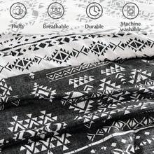Boho Comforter Set 8 Pieces All Season Reversible Bed In A Bag Lightweight Soft Bedding Breathable Warm Brown 90X90 - 黑與白 - 查看 6