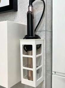 1 pieza Soporte para rizador de cabello, para secadores de pelo, planchas, tenacillas, alisadores y peines, organizador adhesivo de pared, cesta de ducha y accesorios para el cabello, almacenamiento y organización de baño