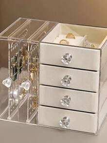 قطعة واحدة من رف منظم مجوهرات متعدد الطبقات للطاولة، حامل أنيق للأقراط وعرض عصري لعقود، لتخزين المجوهرات بكفاءة، مثالي لديكور المنزل وأفكار هدايا، مناسب للمناسبات الخاصة واحتفالات العطلات، يعزز مساحتك بحلول تنظيم أنيقة