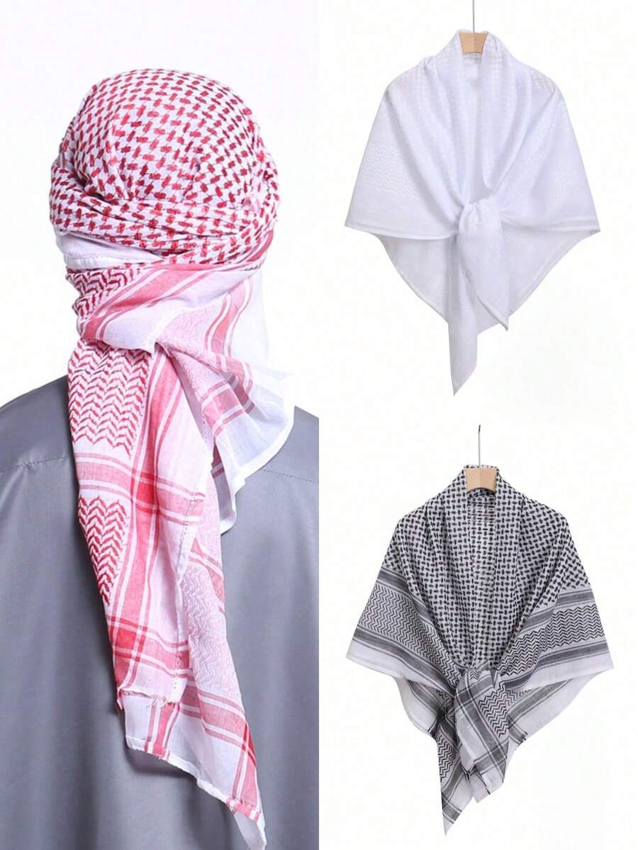 1 件男士户外防风防紫外线经典围巾多功能头巾，适合日常佩戴