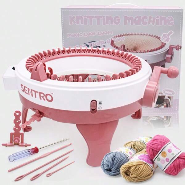48 Nadeln Strickmaschine mit Reihenzähler, Strickmaschine für Erwachsene/Kinder, Dualmodus Strickmaschine für Socke, Mütze und Schal