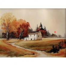 1pc Wall Arts Posters Optional Frame Nordic Autumn Farmhouse Landscape Poster Prints For Living Room Home Decor Abstract Rustic Scenery Canvas Painting Wall Art Vintage - Multicolor - View 75