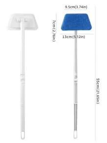 1/3/4pcs Multi-Function Long Handle Cleaning Brush Set, Long Handle - Detachable, Household Bathroom Tile Wall Tub Glass Window Floor Scrub Sponge - Home Cleaning Tool,Household Items