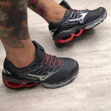MZN Wave 20 Running Gym Walking And Comfortable Sneakers - Graphite/Red - View 5