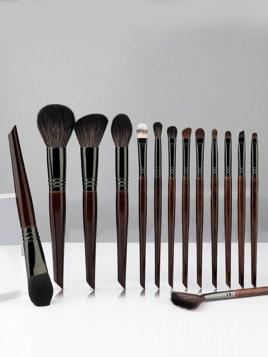 14pcs Professional Makeup Brush Set, Full Set For Makeup Artists, Premium Natural Bristle Eyeshadow Brushes