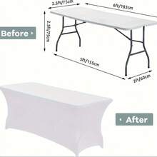 1pc Polyester Arched Tablecloth, Machine Washable, Wrinkle Resistant, Elastic Backing, Foldable, Suitable For Tables, Reusable For Events, Weddings, Banquets, Parties, Outdoor Dining