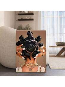 Set Of 1/3 Pcs Pop African American Wall Arts Posters, Art, Fashion Art Prints, Canvas Posters Printing, Modern Home Bathroom Bar Living Room Bedroom Decoration Unframed-Style, Wall Art With Frame