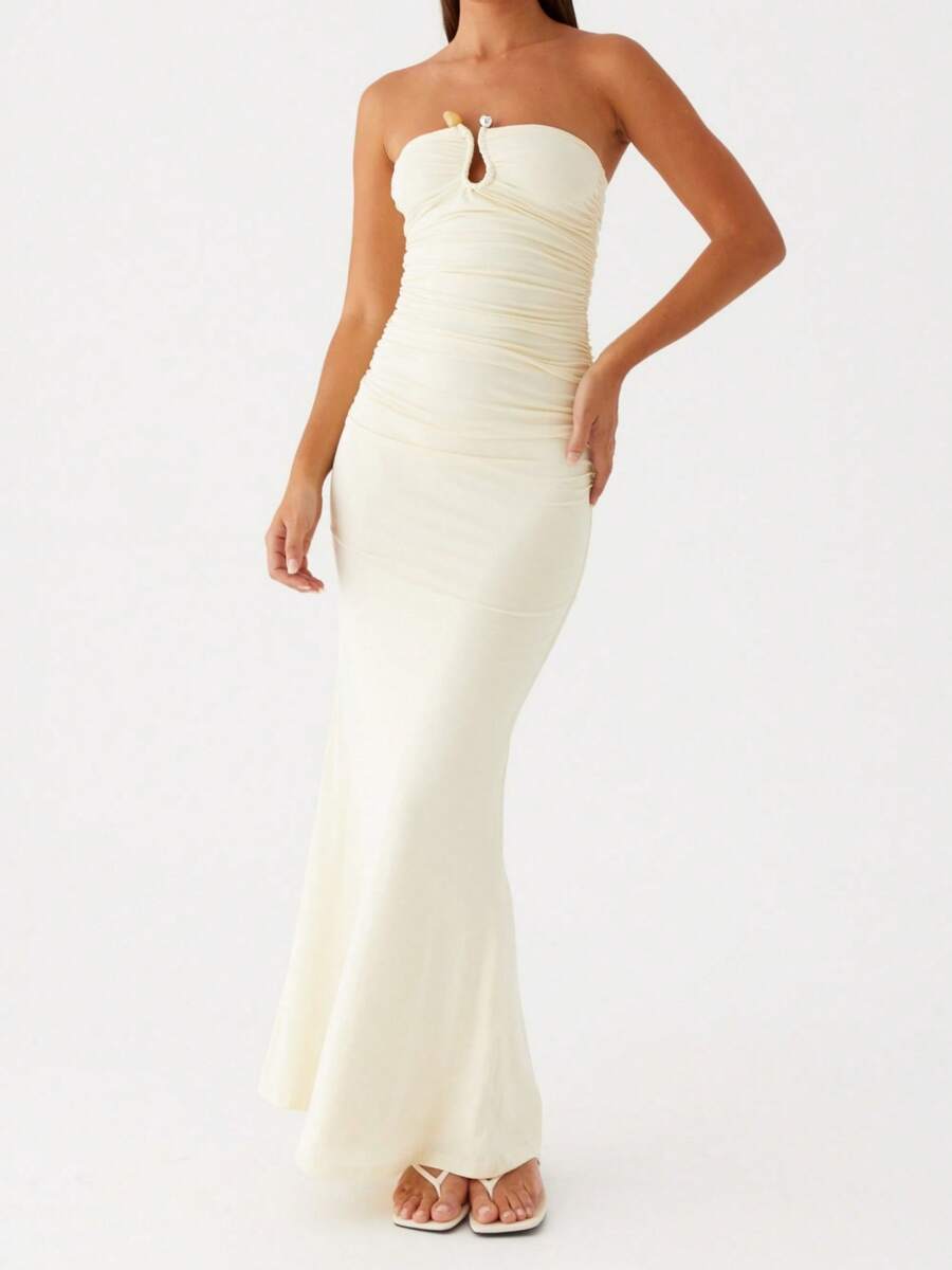 Women's  Summer Dress  Printed Open Back A-Line Dress Beach Club Streetwear - 黃色 - 查看 1