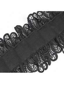 1pc Women's Black Lace Cinch Belt, Retro & Unique, Versatile For Dress Or Daily Wear, Elegant & Chic Summer, School Fall, Autumn, Halloween