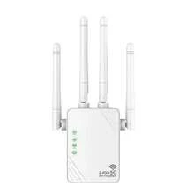 2025 WiFi Extender Signal Booster Dual Band WiFi Repeater 5GHz / 2.4GHz WiFi Amplifier For Home Work Gaming Live Stream, 2 Ethernet Ports WiFi Access 10000sf 60+ Devices Secure Easy Setup - White - View 3