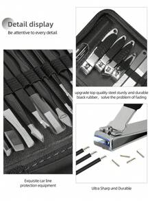 Kit Profissional de Cortadores de Unha, Conjunto de Manicure, Ferramentas de Cuidados com os Pés, Conjunto de Cuidados com as Unhas em Aço Inoxidável para Homens e Mulheres, Presente, Adequado para Ferramentas de Manicure de Viagem