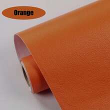 1卷自粘人造革补丁，适用于沙发修补、汽车内饰、皮革床翻新、软硬装饰覆盖——防褪色、强力粘性、耐磨、耐用、抗撕裂、抗拉伸，颜色可选：黑色/棕色/白色/蓝色/橙色