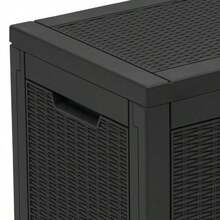 60 Gallon Outdoor Resin Deck Box WeatherproofLockable Rattan Storage Box For Garden Patio Black - Black - View 8