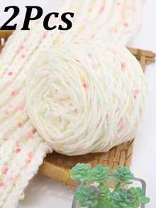 1/2pcs Jelly Bean Style Mohair Yarn Ball,Hand Made Spray Color Slub Wool Yarn Ball,Multicolor Speckled Mohair Bulky Yarn,ForKnitting DIY Scarves Hats Crafts,DIY Knitting Of Dolls, Bags, Sweaters, Blankets Etc. - Multicolor - View 23