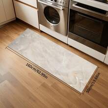 1/2pcs Marble Texture Pattern Kitchen Mat, Suitable For Indoor/Outdoor, Absorbent & Dirt-Proof, Applicable For Bedroom, Bathroom, Kitchen, Entrance - Machine Washable Home Decor - White - View 12