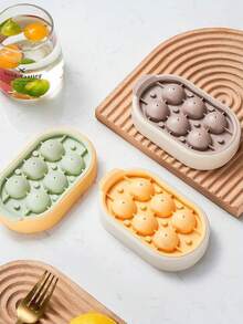 1个带盖圆形冰球模具，6孔圆形冰格冰球制作器 - 彩色 - 查看 2