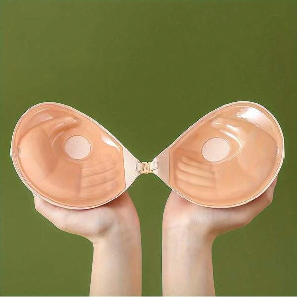 Thickened Palm-Shaped Adhesive Bra Pads - Seamless, Invisible, Anti-Slip, Push-Up Nipple Covers For Small Busts - Enhances Cleavage, Breast Lift, Comfortable, Reusable, Hypoallergenic, And Sweat-Resistant Seamless Underwear Solution