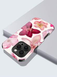 WeiMi 1 件全新简约红花百合图案防震软质 TPU + PC 混合手机壳适用于 Apple 16/16 Plus/16 Pro/16 Pro Max - 彩色 - 查看 3