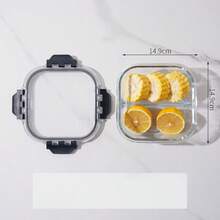 1 pieza Lonchera de vidrio, recipiente rectangular a prueba de microondas para almacenamiento de alimentos, caja bento para el trabajo, tazón para preparación de comidas, útiles escolares