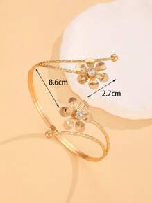1 Peça Pulseira de Borboleta com Flor Vazada para Mulheres, Design Elegante e Personalizado, Presente para Férias, Festa, Viagem