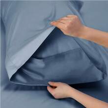 Bedsure Queen Sheet Set, Cooling Sheets For Queen Size Bed Set, Rayon Derived From Bamboo, Breathable & Soft Deep Pocket Up To 16 Inches, Hotel Luxury Silky Bedding, Bedsheet & Pillowcases, Dark Grey - 05 - 礦物藍 - 查看 5
