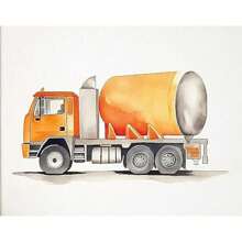 1 Stück Wandkunst Poster optional mit Rahmen Deko Konstruktions Zimmer Deko für Jungs - Kleinkind Jungen Zimmer Deko, Truck Wandkunst für Kinderzimmer, Auto Wandbilder Schlafzimmer Spielzimmer Deko, Fahrzeug Traktor Drucke Kinderzimmer Poster ohne Rahmen/mit Rahmen
